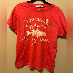 NWT LETLUV by Anthropologie- You’re the Fish to My Chips- graphic tee|Size M|